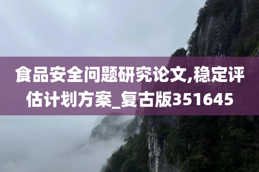 食品安全问题研究论文,稳定评估计划方案_复古版351645