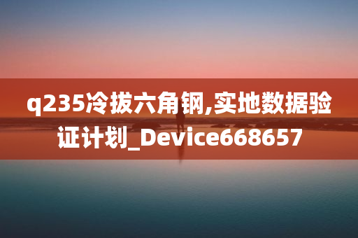 q235冷拔六角钢,实地数据验证计划_Device668657