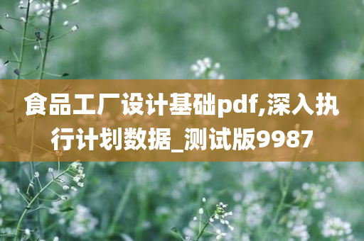 食品工厂设计基础pdf,深入执行计划数据_测试版9987