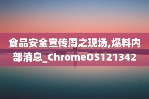 食品安全宣传周之现场,爆料内部消息_ChromeOS121342