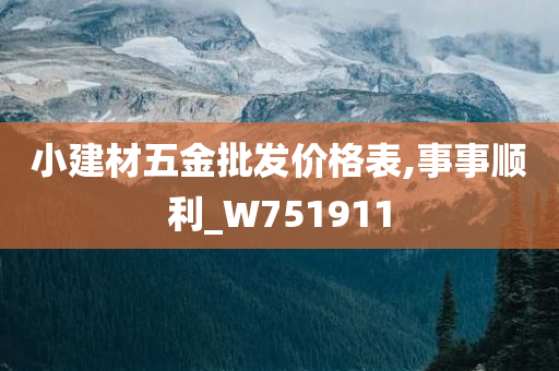 小建材五金批发价格表,事事顺利_W751911