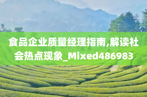 食品企业质量经理指南,解读社会热点现象_Mixed486983