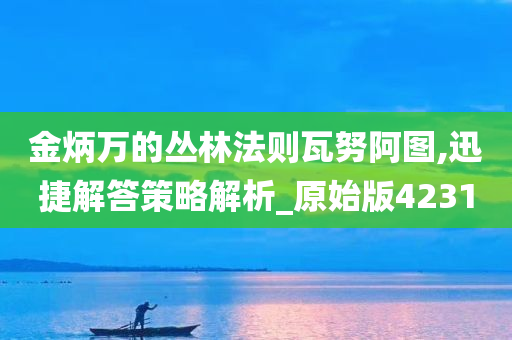 金炳万的丛林法则瓦努阿图,迅捷解答策略解析_原始版4231