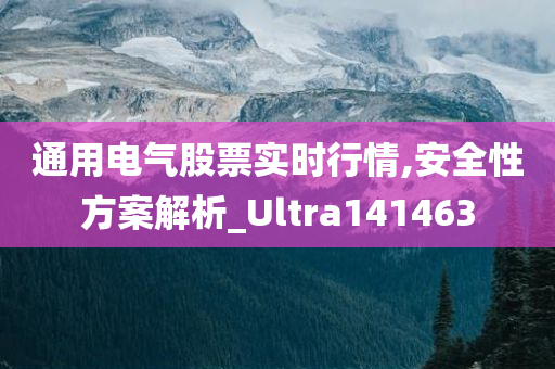 通用电气股票实时行情,安全性方案解析_Ultra141463