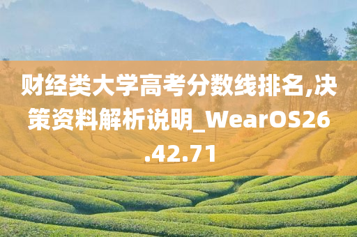 财经类大学高考分数线排名,决策资料解析说明_WearOS26.42.71