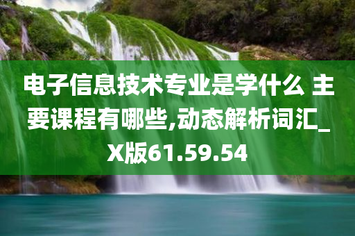 电子信息技术专业是学什么 主要课程有哪些,动态解析词汇_X版61.59.54