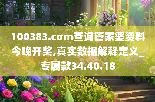 100383.cσm查询管家婆资料今晚开奖,真实数据解释定义_专属款34.40.18