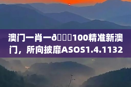 澳门一肖一🐎100精准新澳门，所向披靡ASOS1.4.1132