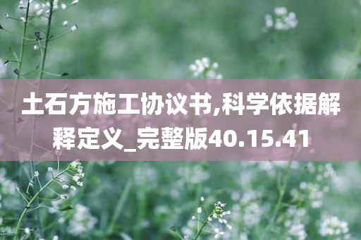 土石方施工协议书,科学依据解释定义_完整版40.15.41