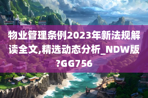 物业管理条例2023年新法规解读全文,精选动态分析_NDW版?GG756