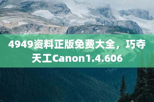 4949资料正版免费大全，巧夺天工Canon1.4.606