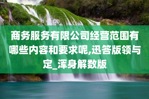 商务服务有限公司经营范围有哪些内容和要求呢,迅答版领与定_浑身解数版