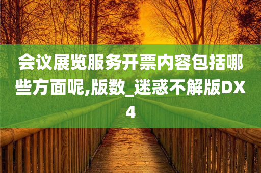 会议展览服务开票内容包括哪些方面呢,版数_迷惑不解版DX4