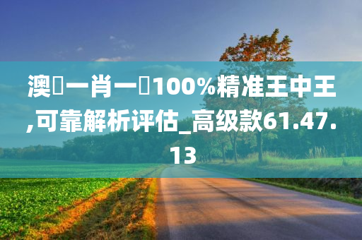 澳門一肖一碼100%精准王中王,可靠解析评估_高级款61.47.13