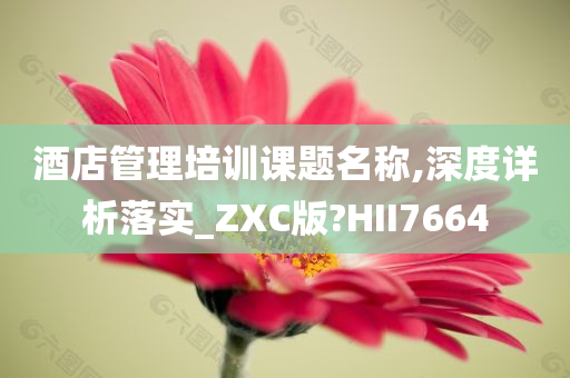 酒店管理培训课题名称,深度详析落实_ZXC版?HII7664