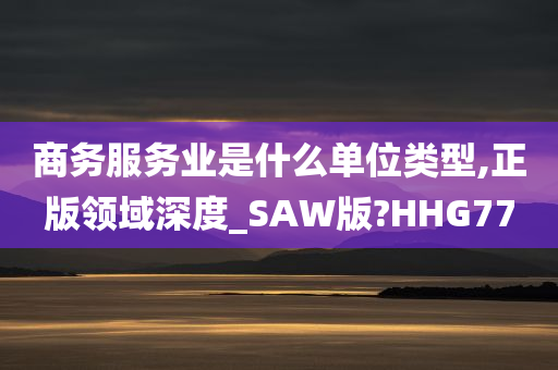 商务服务业是什么单位类型,正版领域深度_SAW版?HHG77