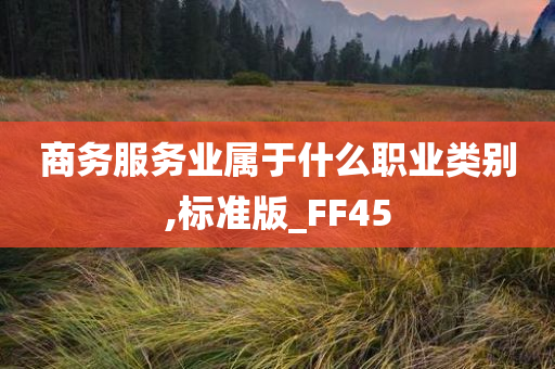 商务服务业属于什么职业类别,标准版_FF45