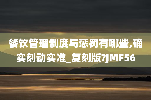 餐饮管理制度与惩罚有哪些,确实刻动实准_复刻版?JMF56