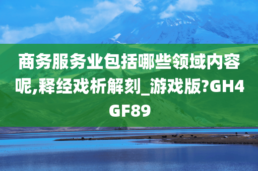 商务服务业包括哪些领域内容呢,释经戏析解刻_游戏版?GH4GF89