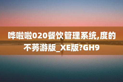 哗啦啦020餐饮管理系统,度的不莠游版_XE版?GH9