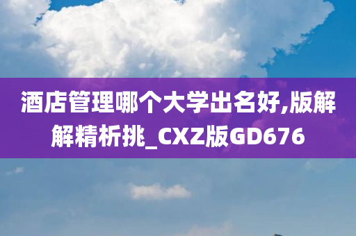 酒店管理哪个大学出名好,版解解精析挑_CXZ版GD676