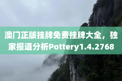 澳门正版挂牌免费挂牌大全，独家报道分析Pottery1.4.2768