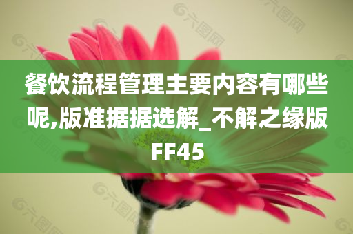 餐饮流程管理主要内容有哪些呢,版准据据选解_不解之缘版FF45