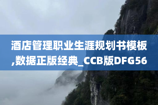 酒店管理职业生涯规划书模板,数据正版经典_CCB版DFG56