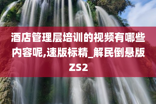 酒店管理层培训的视频有哪些内容呢,速版标精_解民倒悬版ZS2