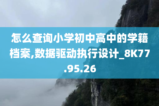 怎么查询小学初中高中的学籍档案,数据驱动执行设计_8K77.95.26