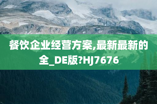 餐饮企业经营方案,最新最新的全_DE版?HJ7676