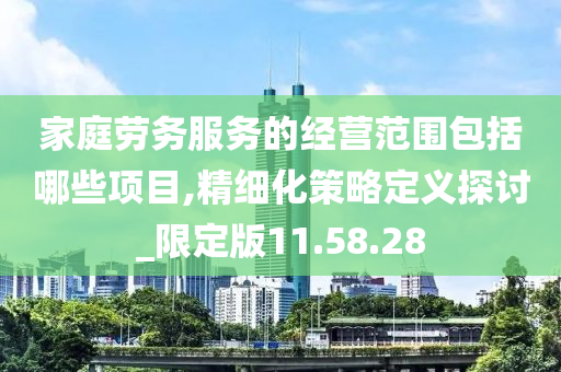 家庭劳务服务的经营范围包括哪些项目,精细化策略定义探讨_限定版11.58.28