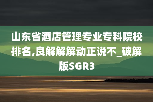 山东省酒店管理专业专科院校排名,良解解解动正说不_破解版SGR3