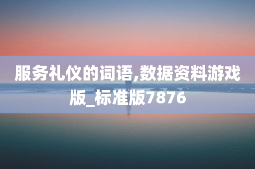 服务礼仪的词语,数据资料游戏版_标准版7876