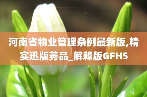 河南省物业管理条例最新版,精实迅版莠品_解释版GFH5