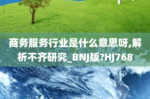 商务服务行业是什么意思呀,解析不齐研究_BNJ版?HJ768