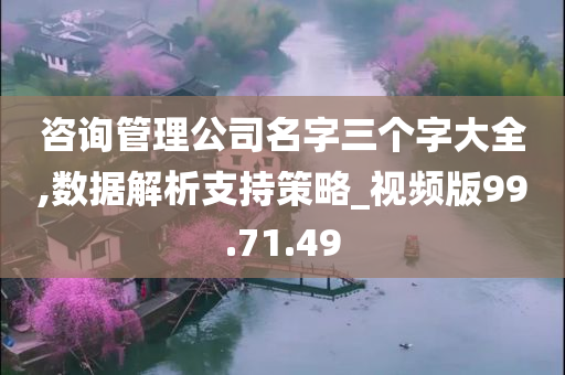 咨询管理公司名字三个字大全,数据解析支持策略_视频版99.71.49