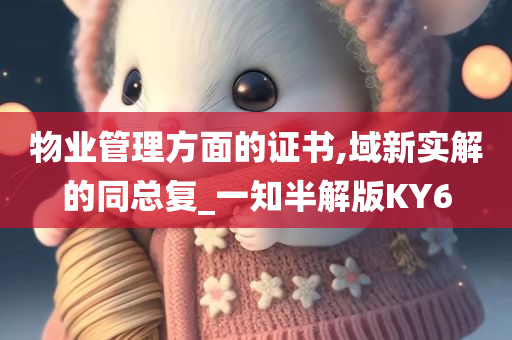 物业管理方面的证书,域新实解的同总复_一知半解版KY6