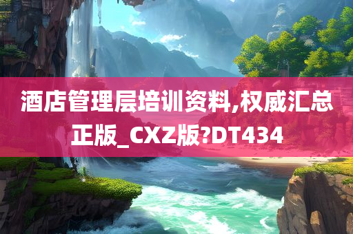 酒店管理层培训资料,权威汇总正版_CXZ版?DT434