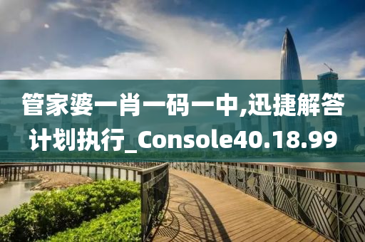 管家婆一肖一码一中,迅捷解答计划执行_Console40.18.99