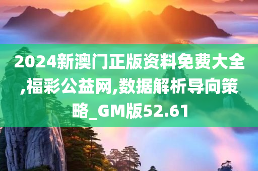 2024新澳门正版资料免费大全,福彩公益网,数据解析导向策略_GM版52.61