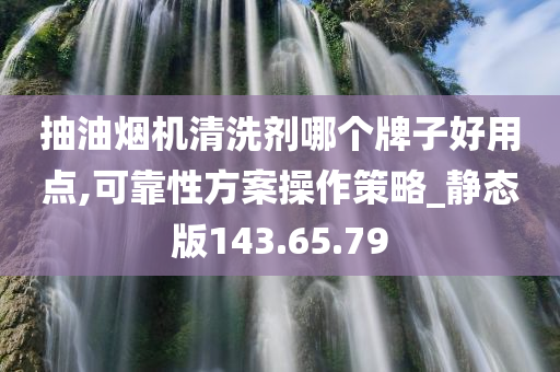 抽油烟机清洗剂哪个牌子好用点,可靠性方案操作策略_静态版143.65.79