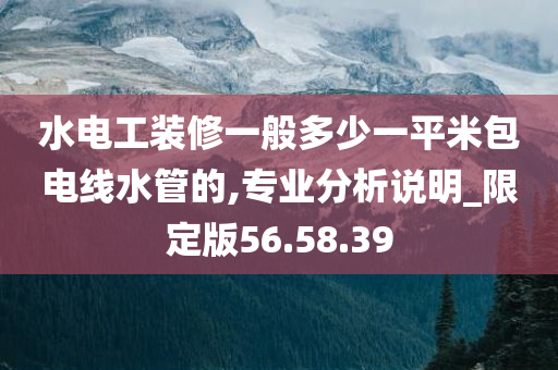 水电工装修一般多少一平米包电线水管的,专业分析说明_限定版56.58.39