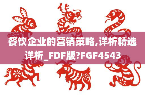 餐饮企业的营销策略,详析精选详析_FDF版?FGF4543