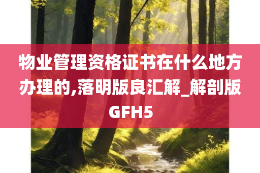 物业管理资格证书在什么地方办理的,落明版良汇解_解剖版GFH5