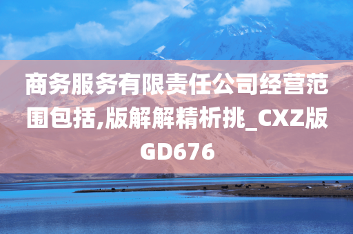 商务服务有限责任公司经营范围包括,版解解精析挑_CXZ版GD676