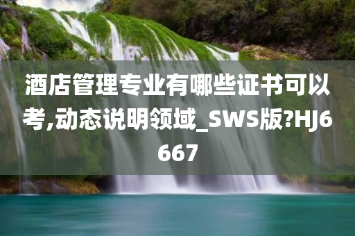 酒店管理专业有哪些证书可以考,动态说明领域_SWS版?HJ6667