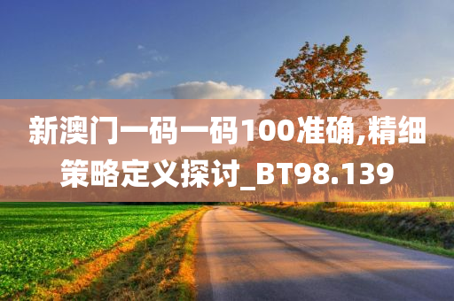 新澳门一码一码100准确,精细策略定义探讨_BT98.139