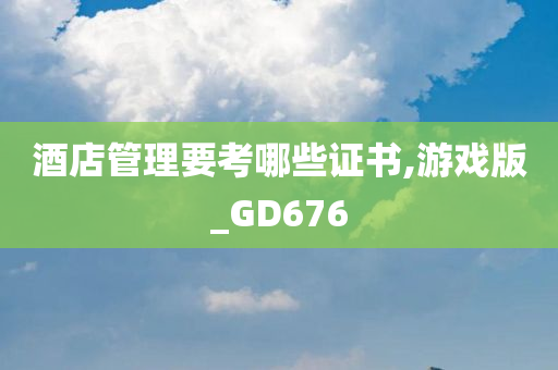 酒店管理要考哪些证书,游戏版_GD676