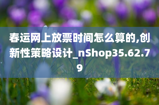 春运网上放票时间怎么算的,创新性策略设计_nShop35.62.79